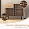 Costway 2-Door Wine Bar Cabinet Kitchen Sideboard Buffet with Drawer & Adjustable Shelves Black/Natural
